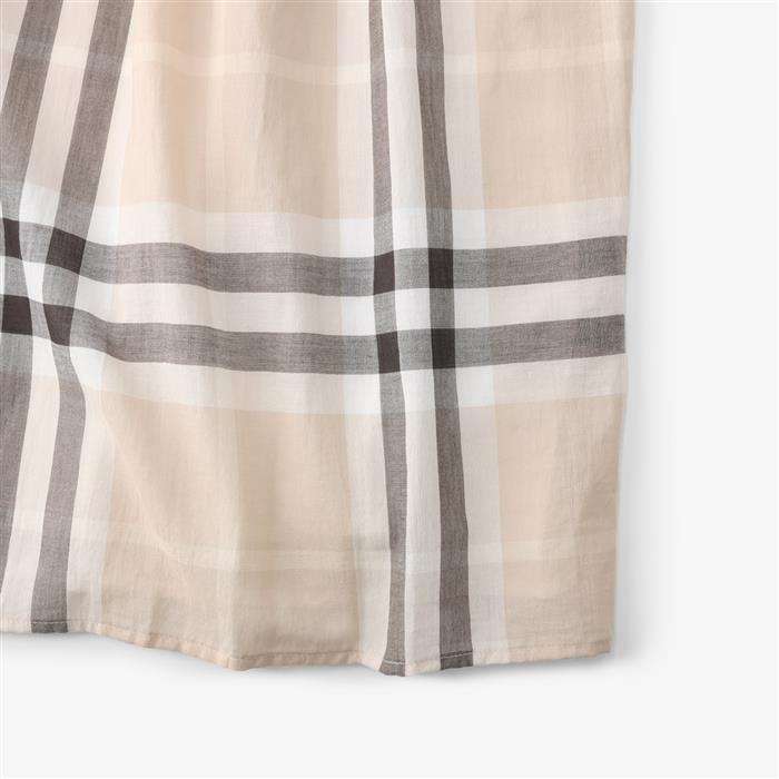 BURBERRY Delilah Check Ruched Sleeveless Long Dress Stone
