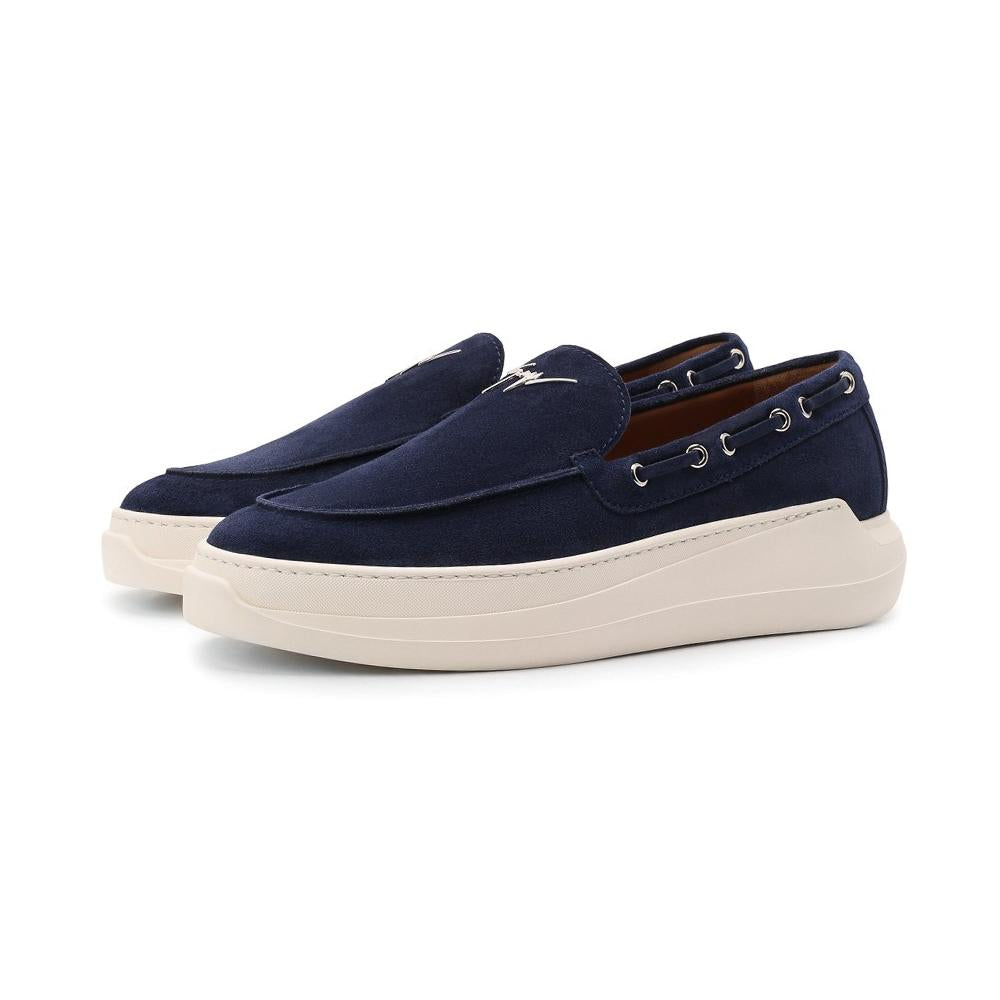 Giuseppe Zanotti Conley String Suede Slip-On Sneakers Blue