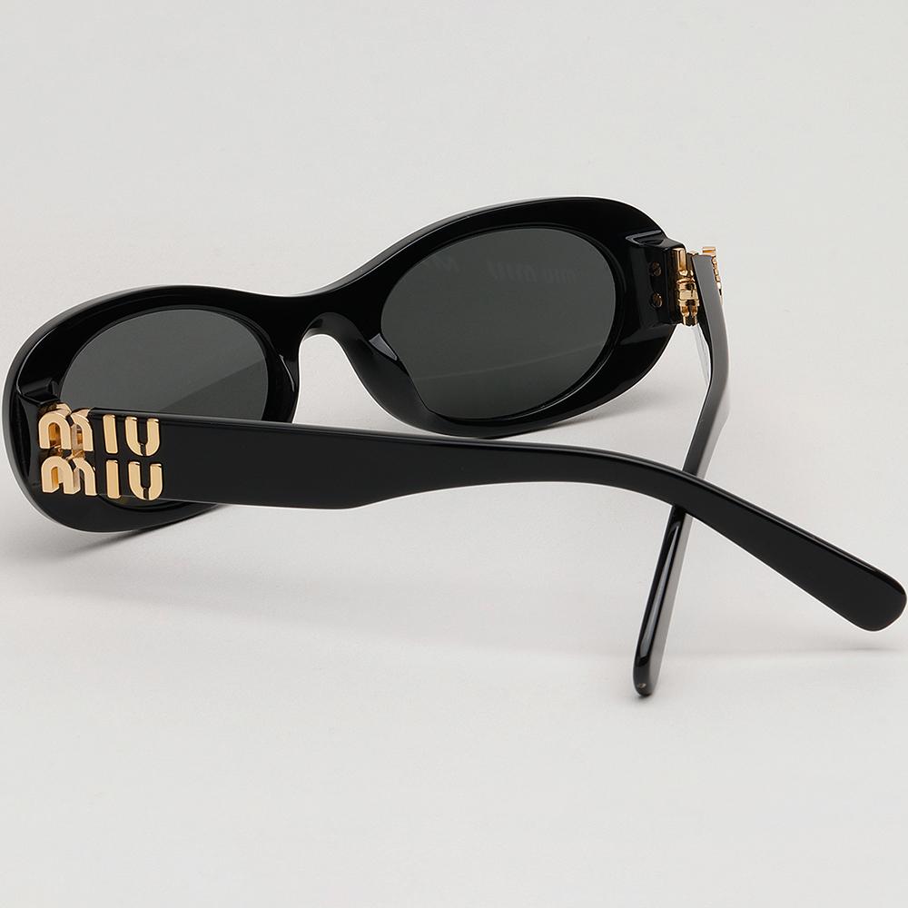 Miu Miu Black Oval Acetate Unisex Sunglasses SMU06Z 1AB 5S0