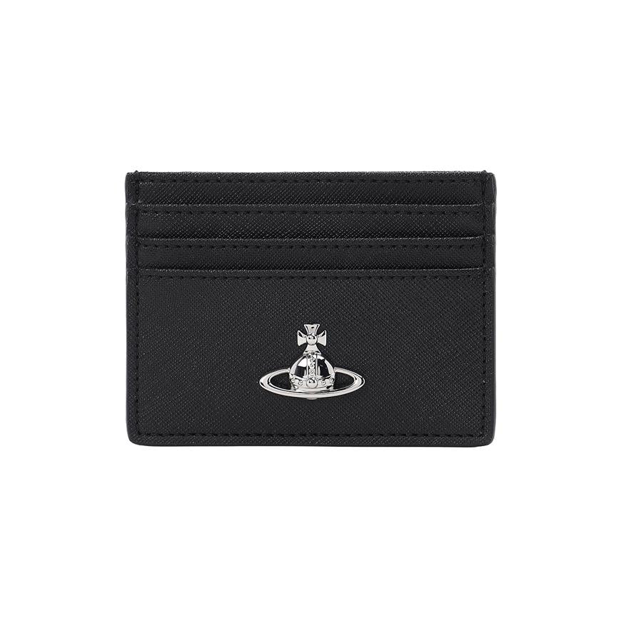 Vivienne Westwood Saffiano Leather Flat Card Holder Black
