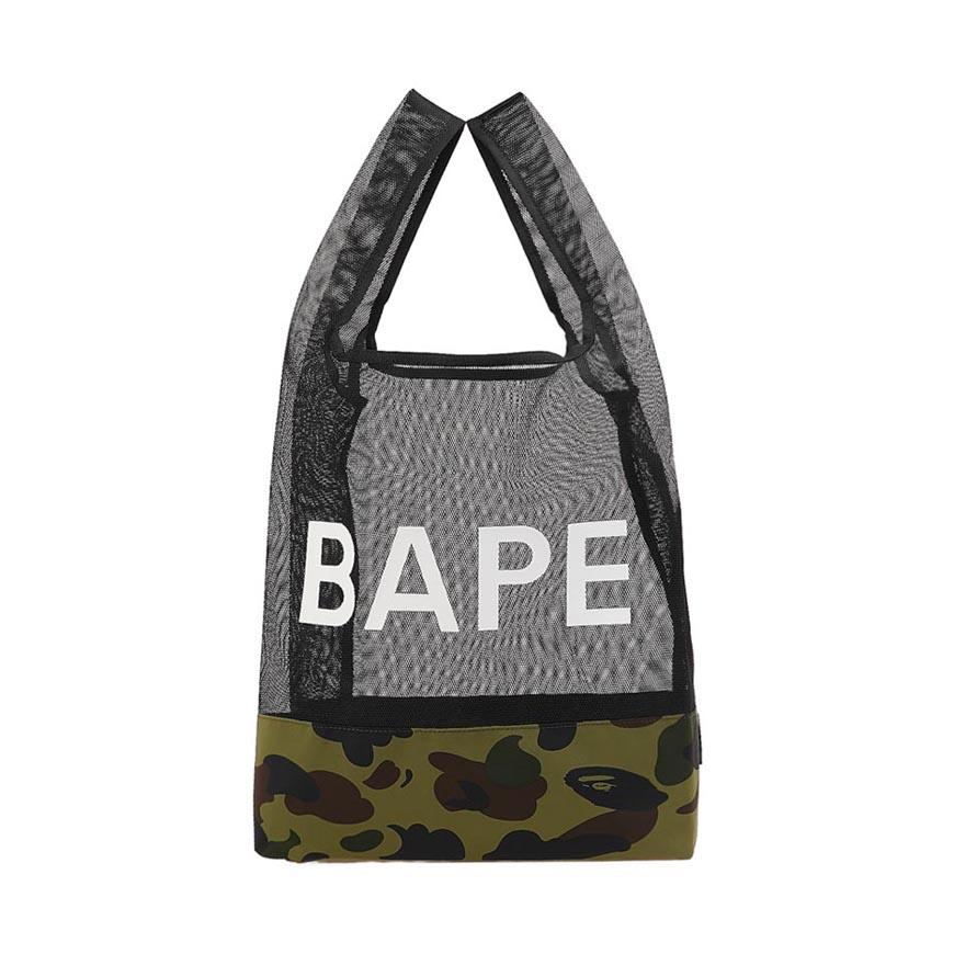 BAPE Unisex First Camo Mesh Tote Bag Green 001BAM 301009 MGRN