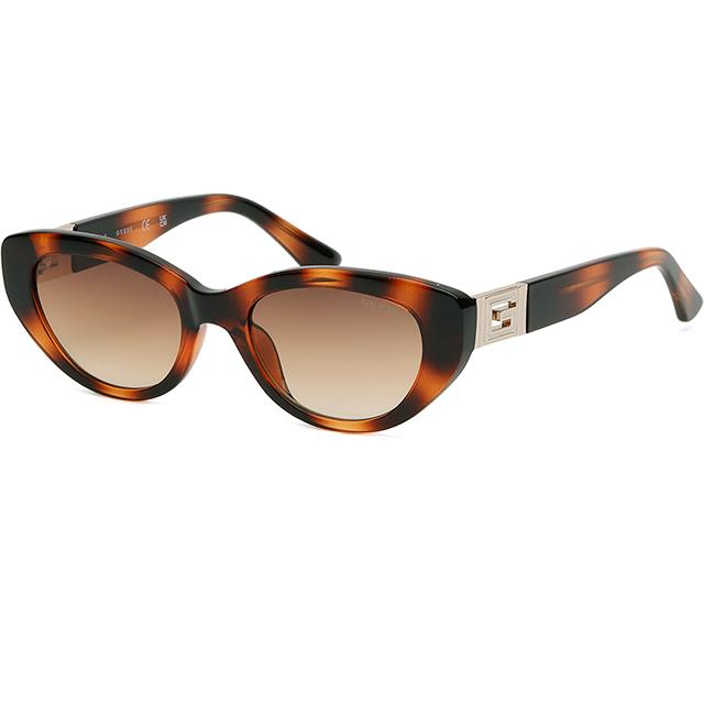 Guess Brown Oval Acetate Sunglasses Unisex GU7849 53F