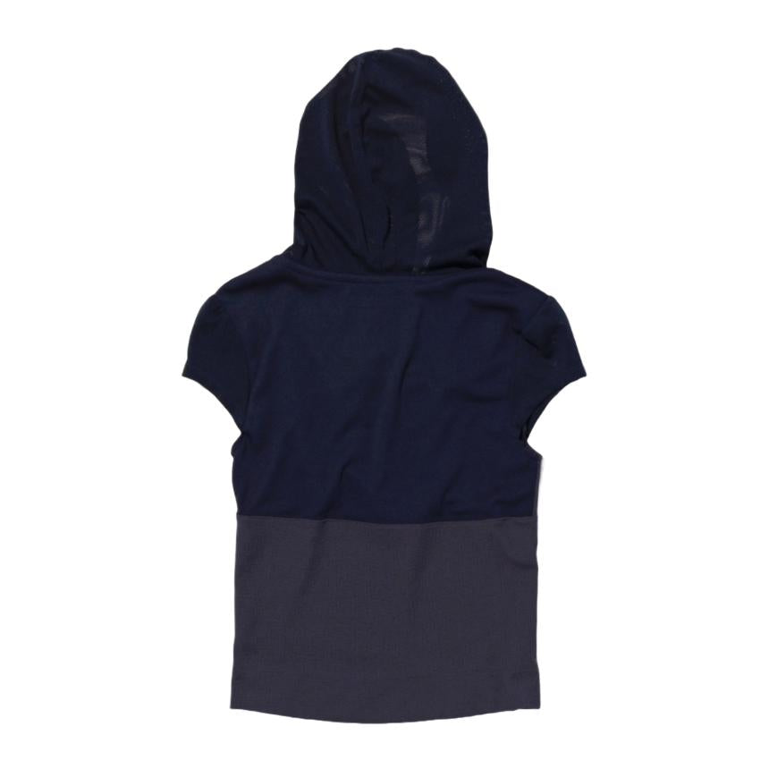 Deus Ex Machina Navy Half Zip Short Sleeve Hoodie Track Top MF24SSTS11