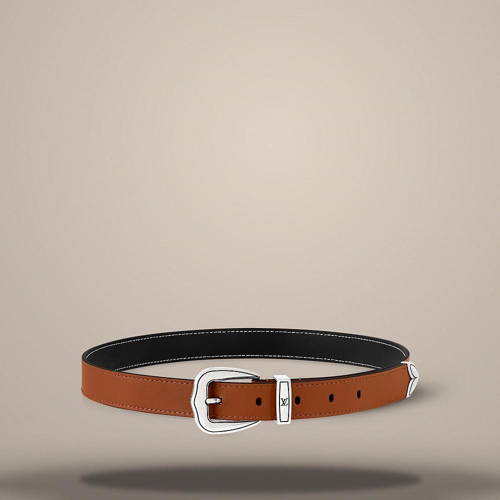 Louis Vuitton LV Dust 25mm Belt Cognac Brown Leather M4254