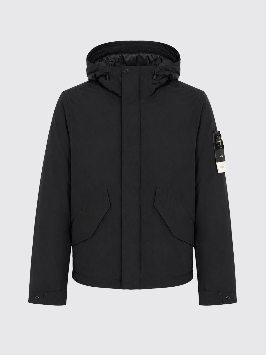 STONE ISLAND Black Nylon Bomber Jacket for Men