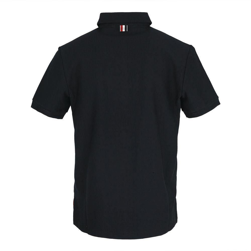 THOM BROWNE Navy Sprite Polo Short Sleeve T-Shirt