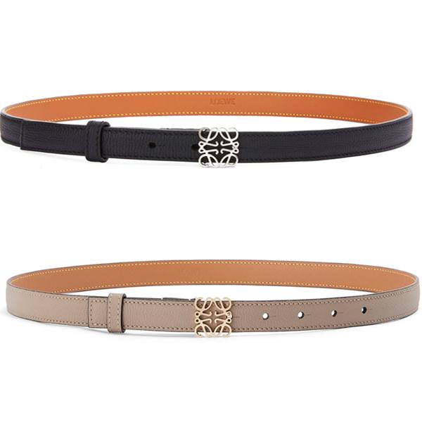 LOEWE Anagram Pebble Grain Calfskin Slim Belt