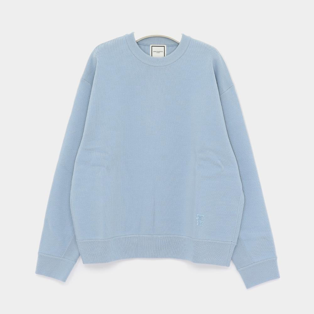 WOOYOUNGMI Wool Blend Crewneck Sweater with WYM Embroidered Logo W253KN03 504L