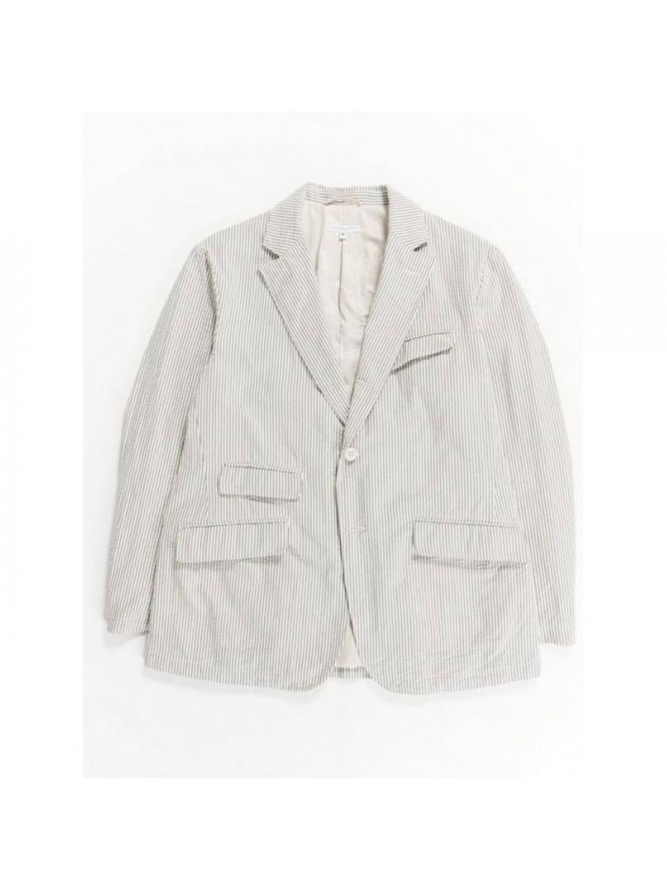 Engineered Garments Navy Natural Cotton Seersucker Andover 24S1D006 OR193 SD029