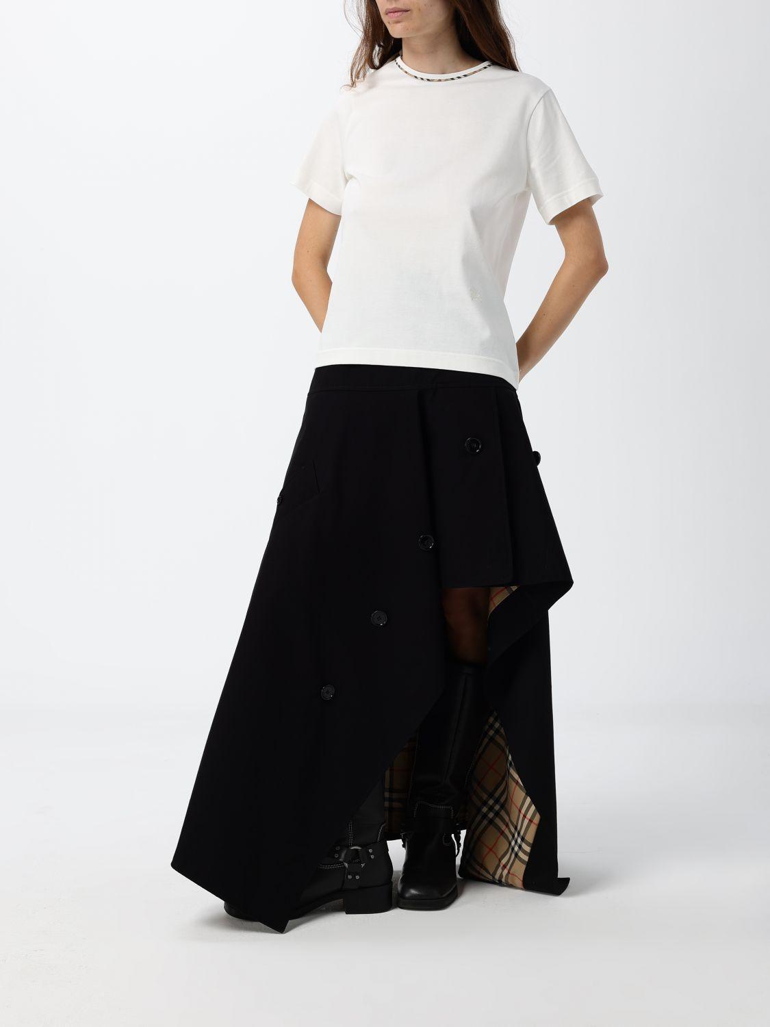 BURBERRY Short Sleeve Cotton T-Shirt White Women’s