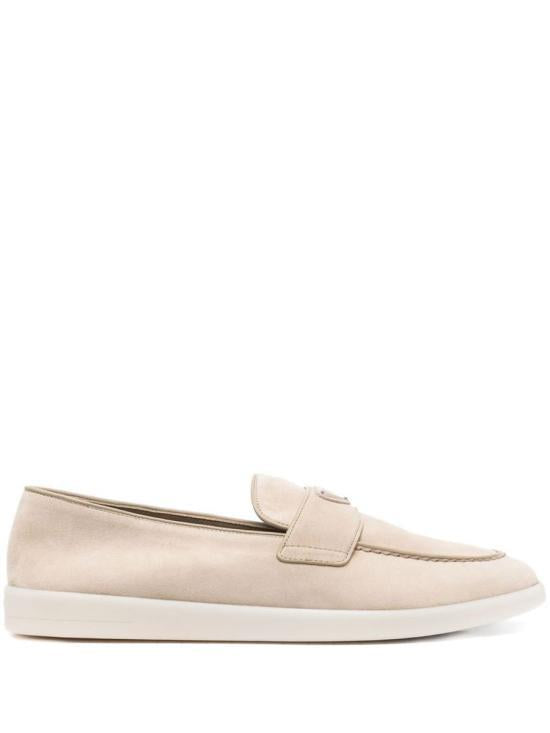 PRADA Suede Loafers with Triangle Logo 2DG124 G001 103 F0FHI