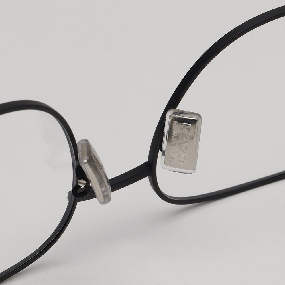 KENZO Matte Black Lightweight Metal Rectangle Eyeglass Frames Unise KZ50180U 002