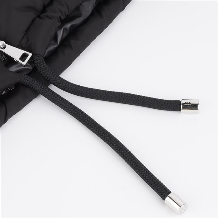 Moncler Square Quilted Wool Zip-Up Cardigan Black