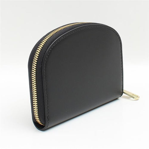 A.P.C. Half Moon Zip Coin Card Wallet Black