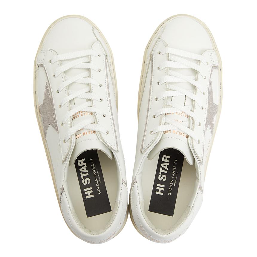 GOLDEN GOOSE Hi Star Leather Low-Top Sneakers Women White