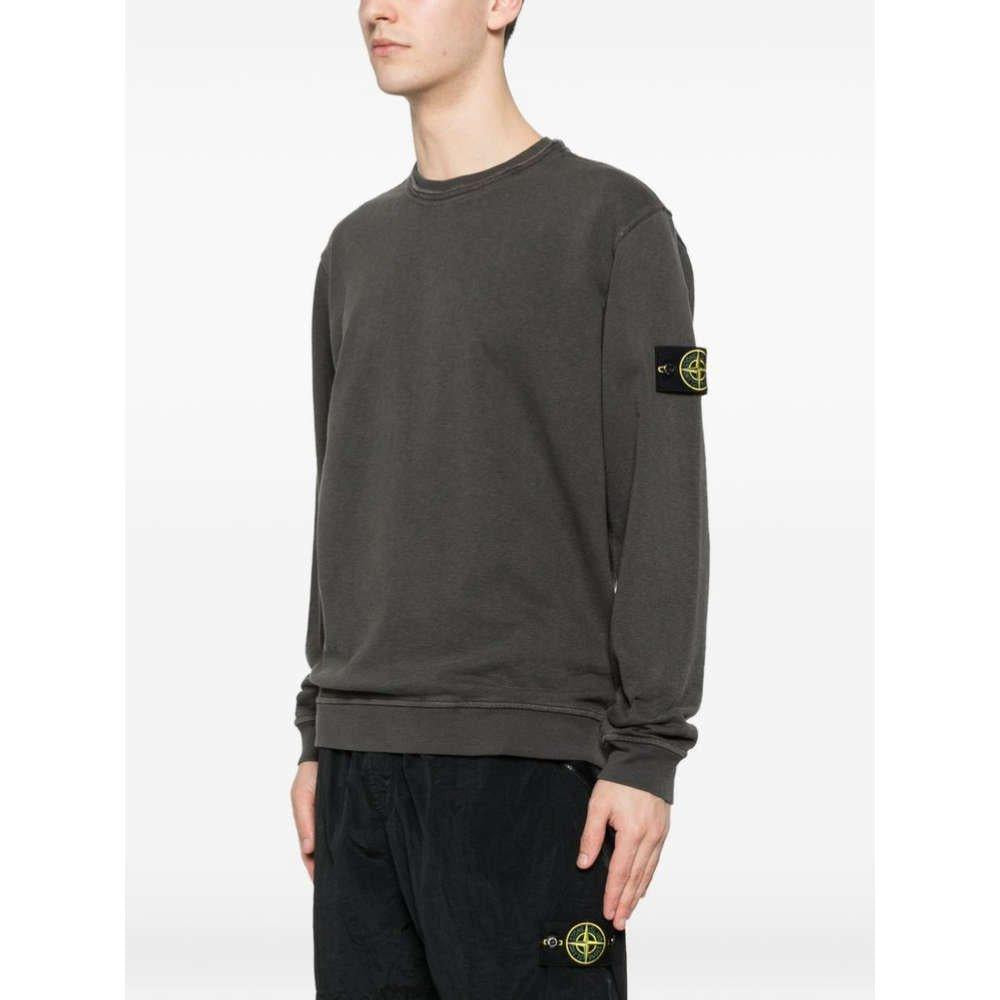 STONE ISLAND Dark Gray Woven Patch Sweatshirt Unisex