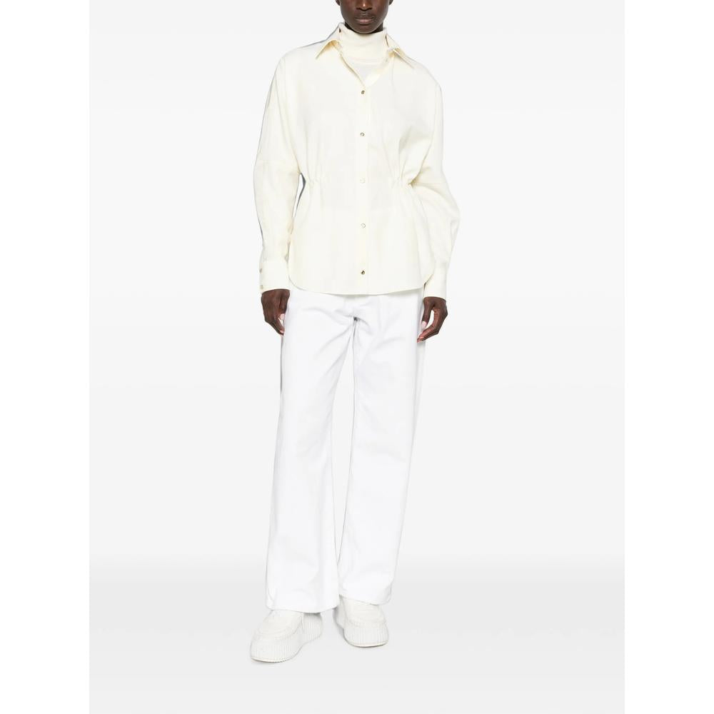 Moncler Long Sleeve Button-Up Shirt Women’s White Cotton