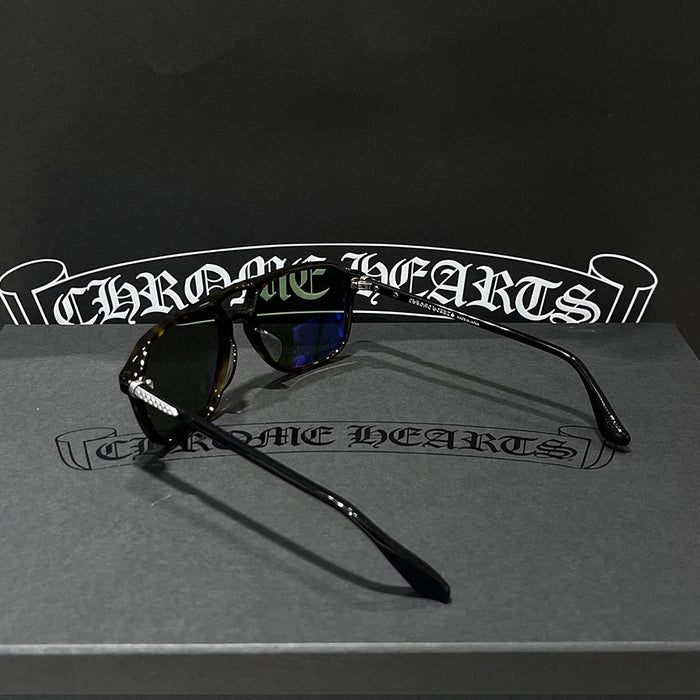 Chrome Hearts Black Leopard Zipper Boeing Sunglasses Unisex