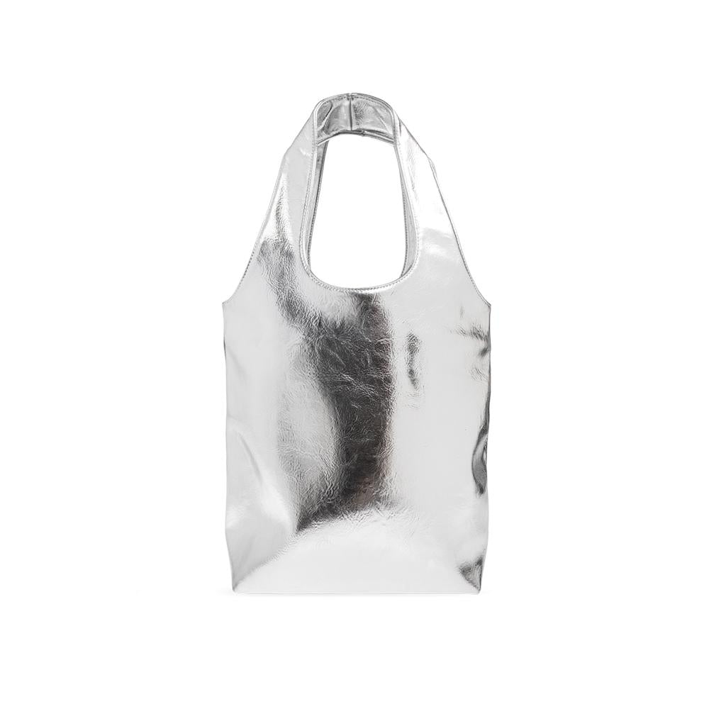 A.P.C. Ninon Small Tote Bag Metallic Silver PU Leather M61861 RAB