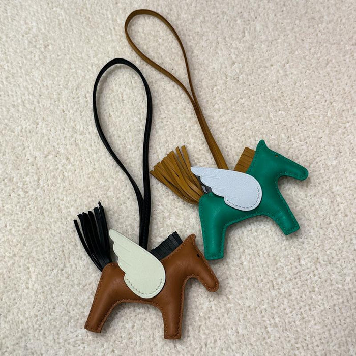 HERMES Rodeo Pegasus PM Charm Calfskin Lambskin Key Ring Unisex