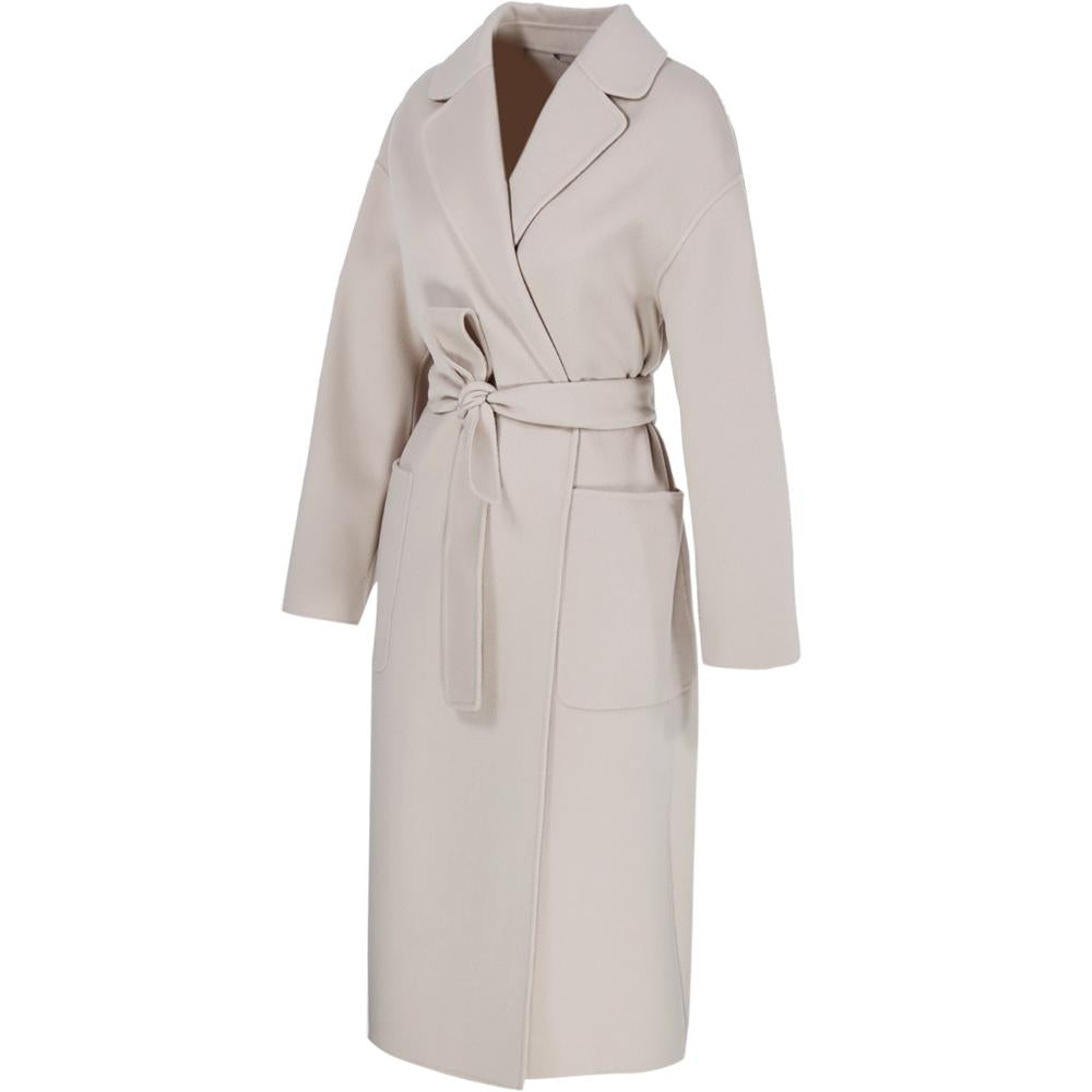 Max Mara Women's Belted Wool Long Coat Sand 2390110331 099