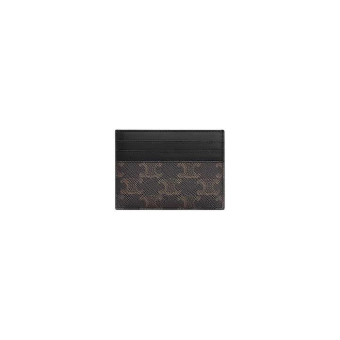 CELINE Large Card Holder Triomphe Canvas Calfskin Card Wallet