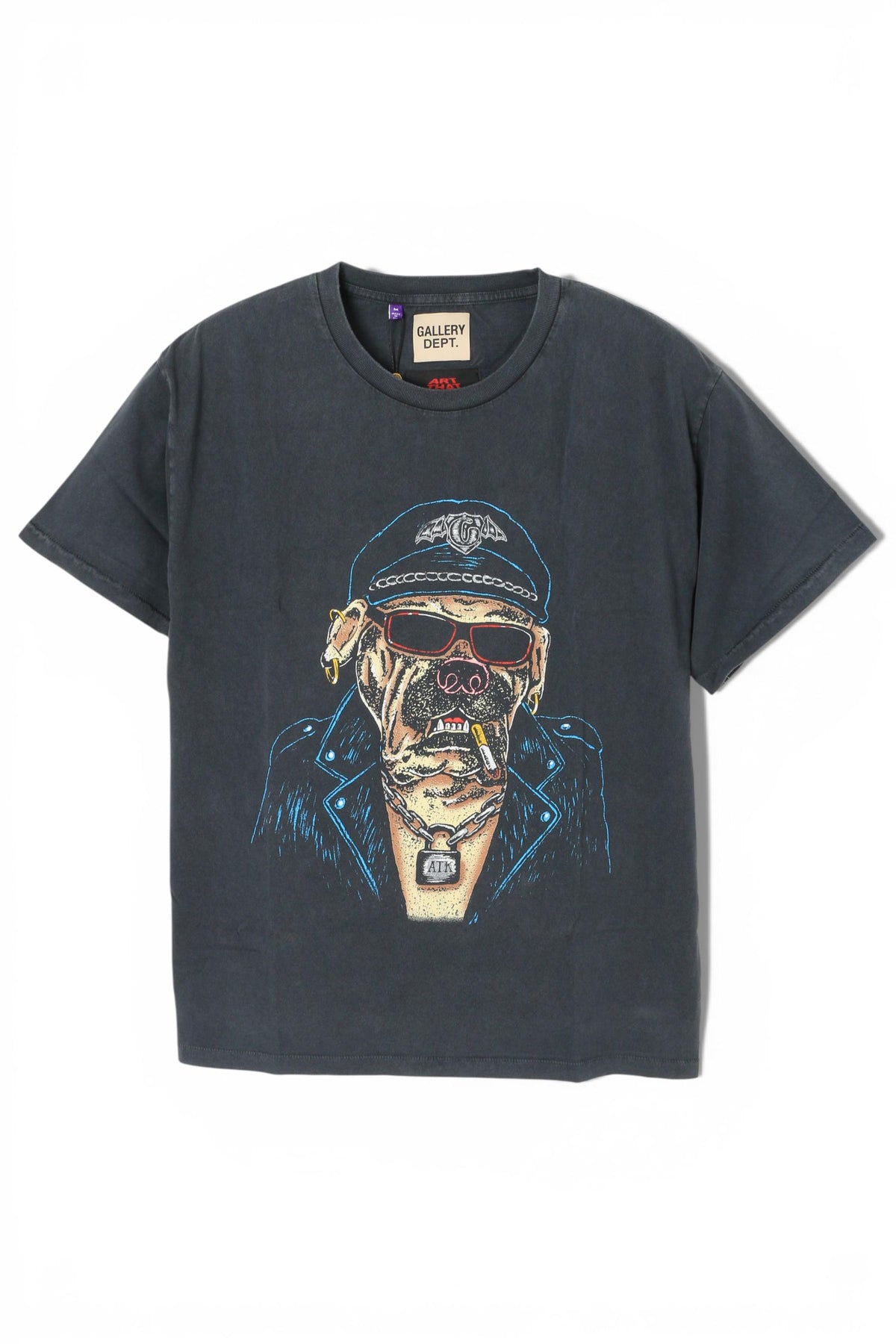 GALLERY DEPT. Vintage Black OCT Biker Dog Graphic T-Shirt Unisex
