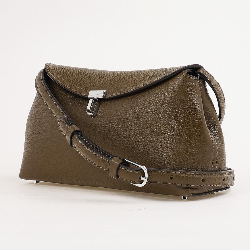 Toteme T-Lock Grain Leather Clutch Bag Women Green 234 WAL944 LE0030