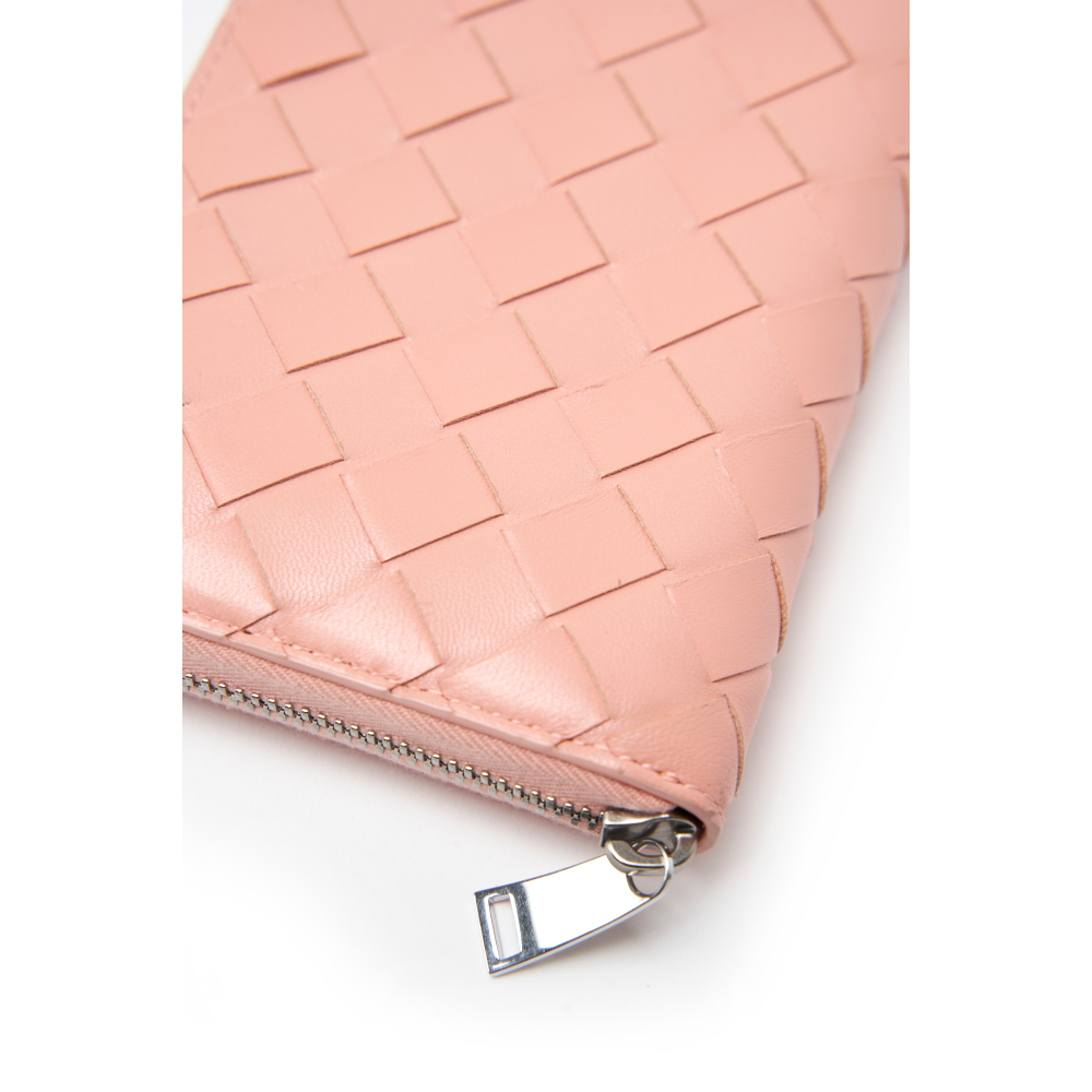 Bottega Veneta Intrecciato Leather Zip-Around Long Wallet