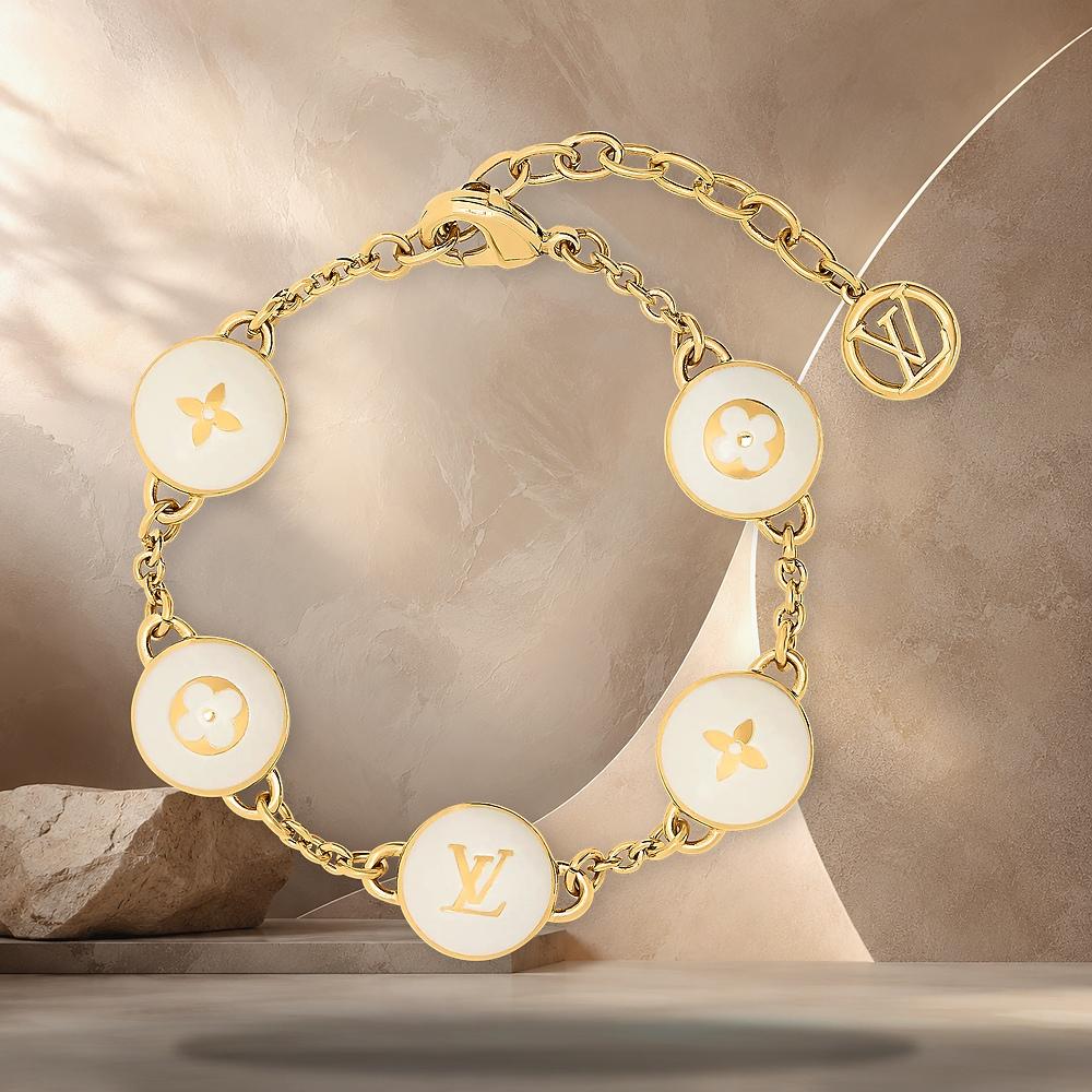 Louis Vuitton Gold-Tone Metal Pearly Confetti Bracelet M1964A