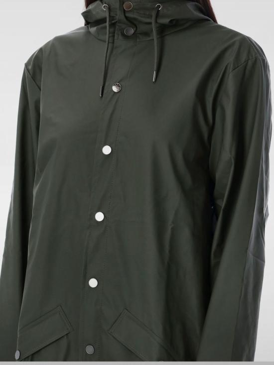 RAINS Lightweight Waterproof Rain Coat for Men 1202003 GREEN DOM