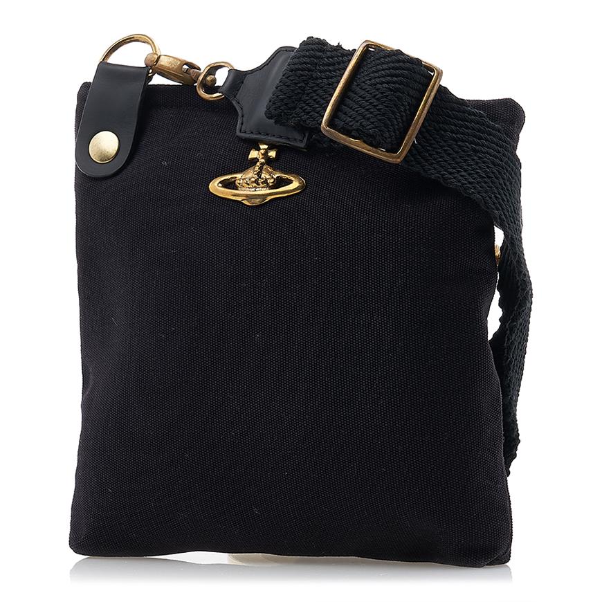 Vivienne Westwood Jones Square Crossbody Bag Black Leather