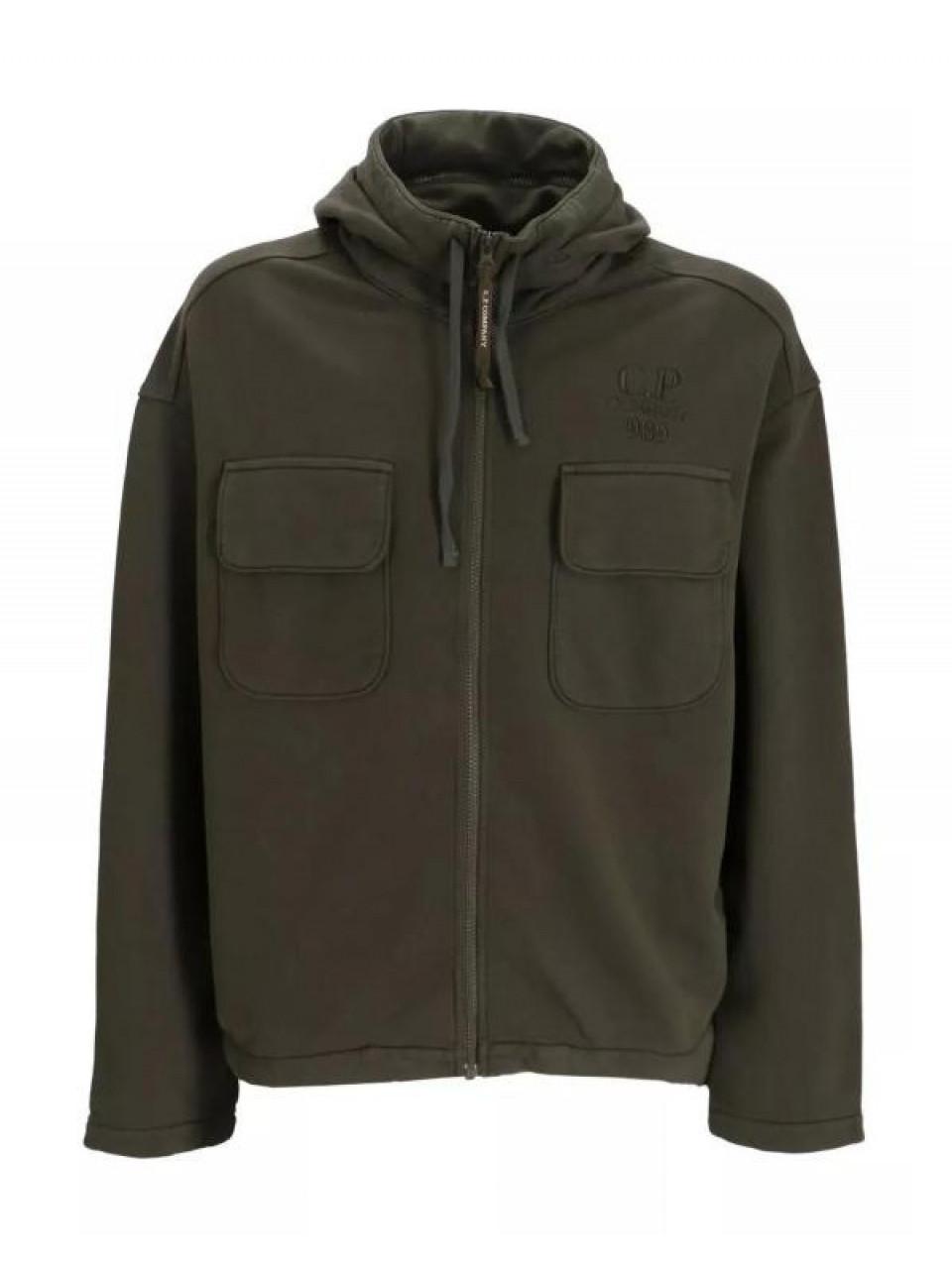 CP Company Brushed Emerized Diagonal Fleece Hoodie