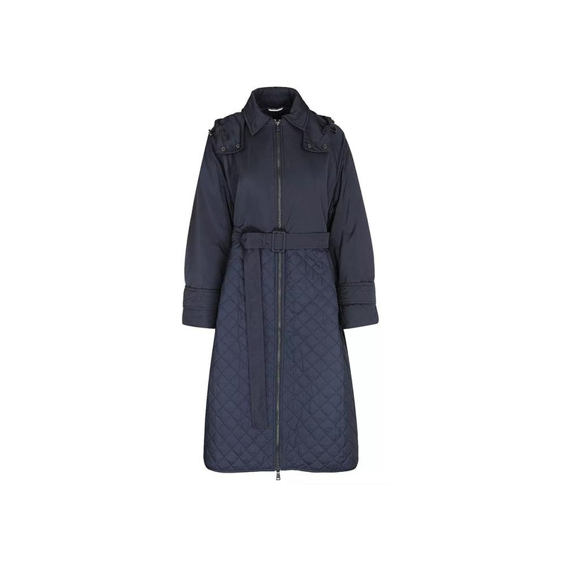 Max Mara Blue Belted Quilted Coat 2354960139 002
