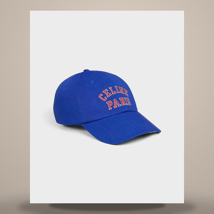 CELINE Cotton Twill Roussillon Cap Blue Red AA0MI2U74 FYM0