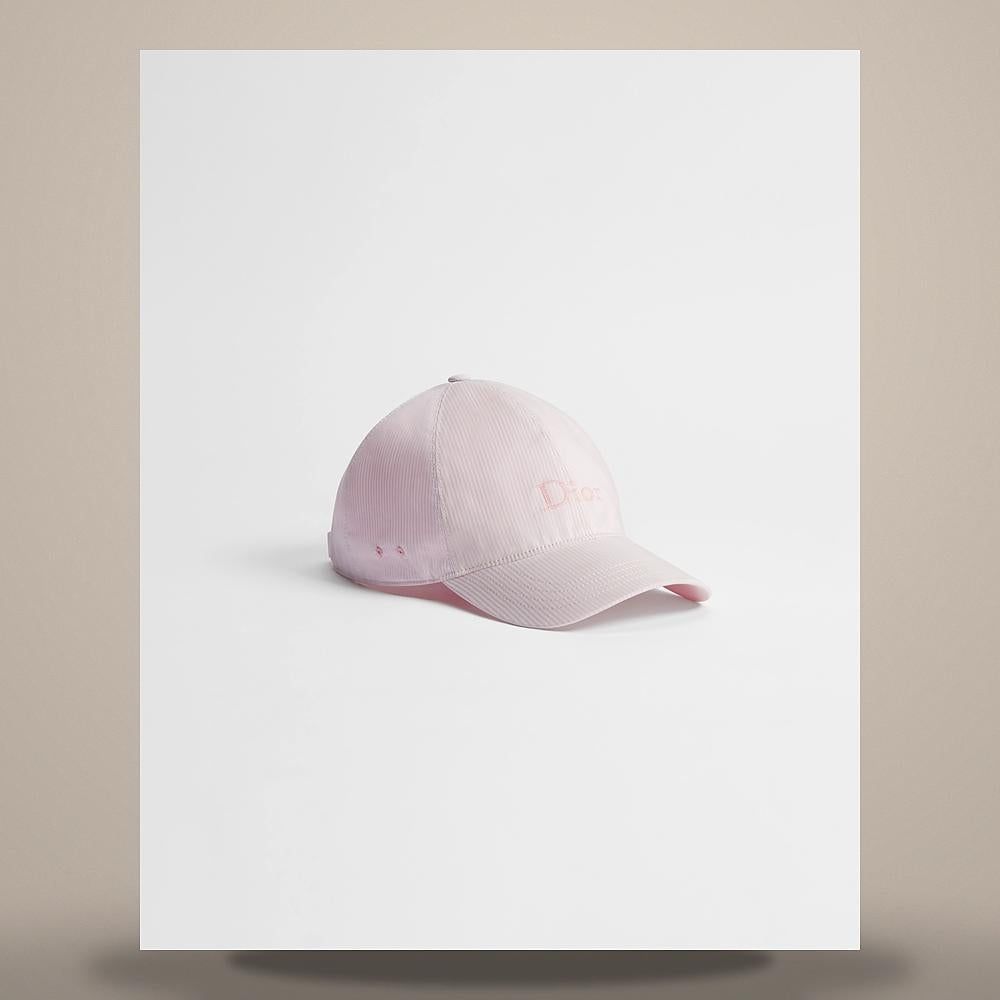 DIOR Light Pink Silk Cotton Dioriviera Mariniere D-Player Cap CPC00195ETWSC400