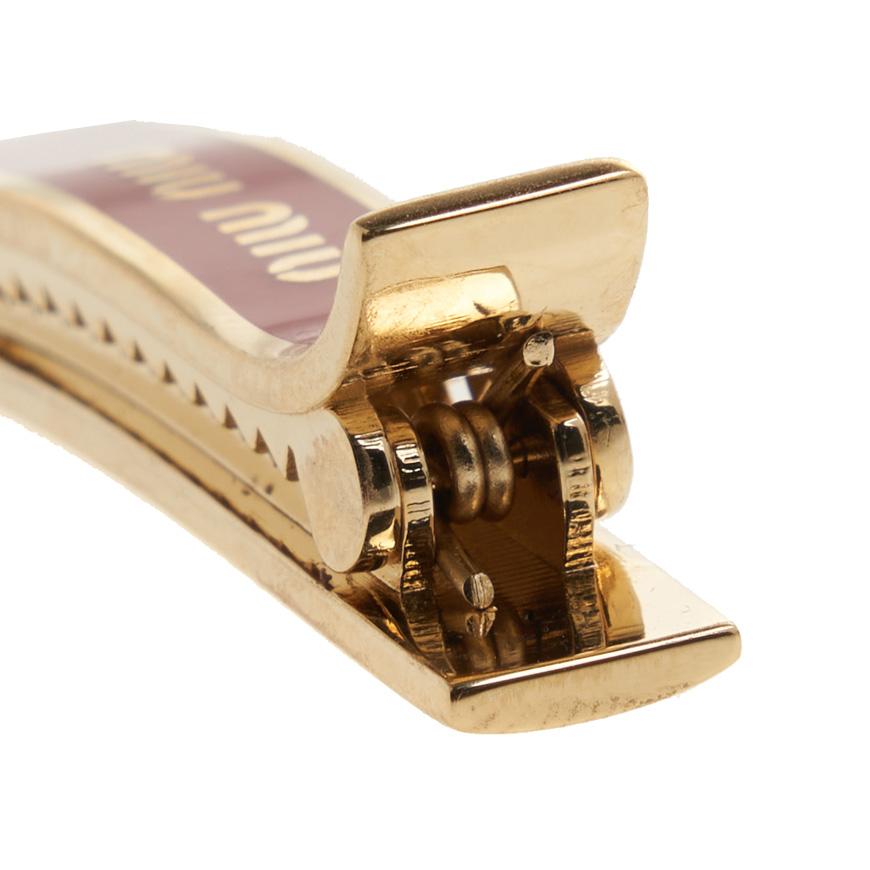 Miu Miu Engraved Hair Clip Women’s Black Accessory