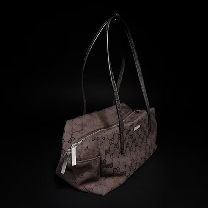 GUCCI Melrose Medium Boston Bag Brown Leather Shoulder Bag