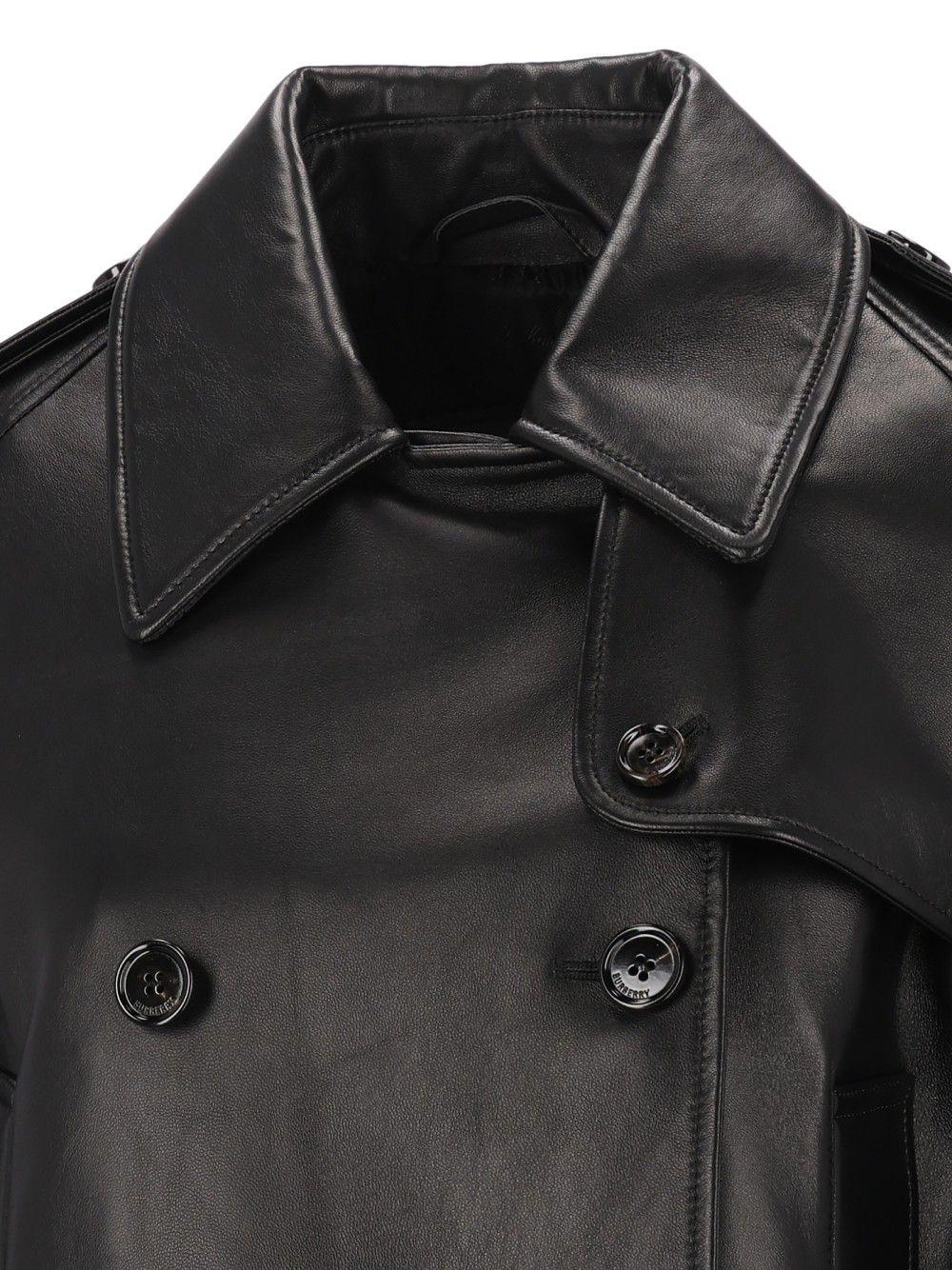 BURBERRY Black Leather Moto Jacket for Women