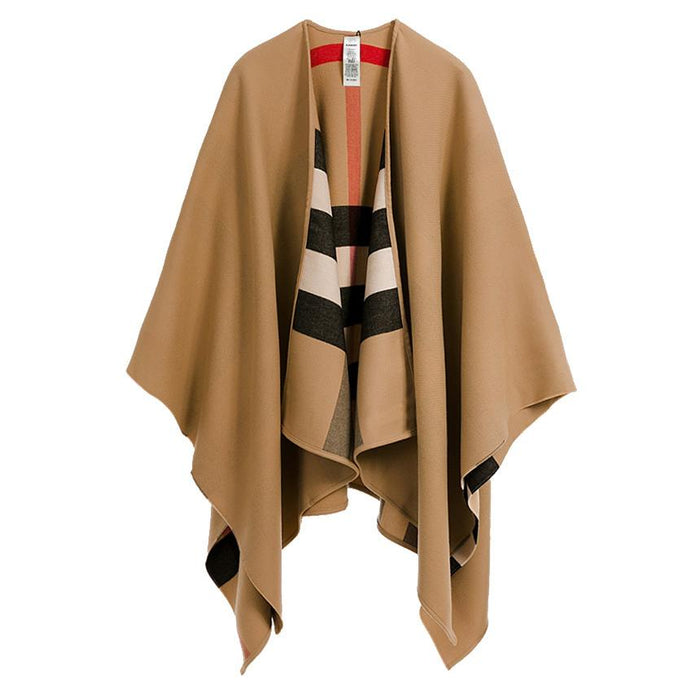 BURBERRY Reversible Camel Poncho Cape Coat 40294061
