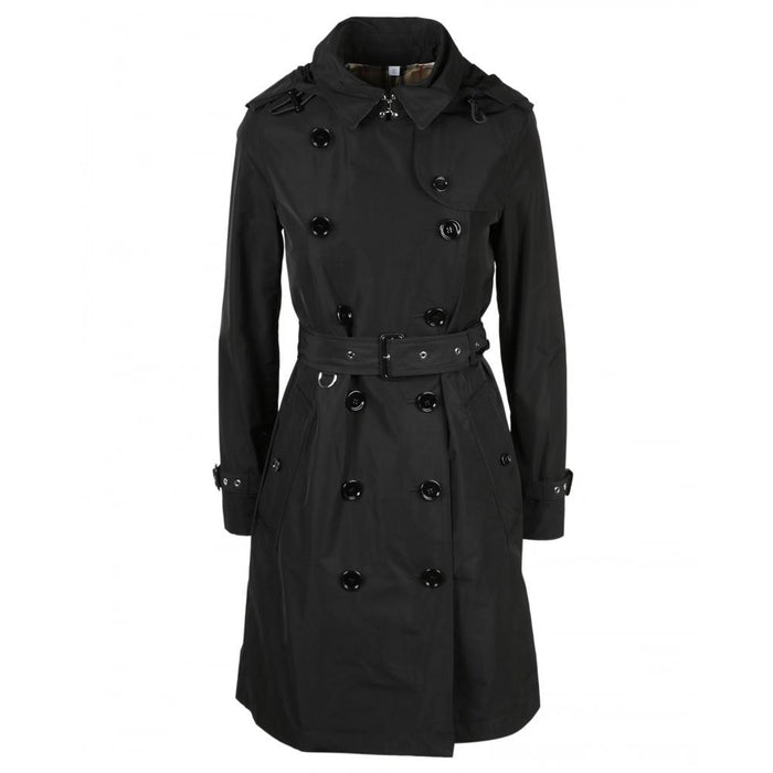 BURBERRY Black Taffeta Kensington Trench Coat