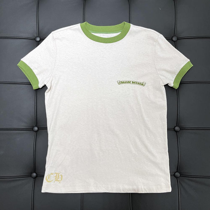 Chrome Hearts Horseshoe Roller Skate Ringer T-Shirt White Olive