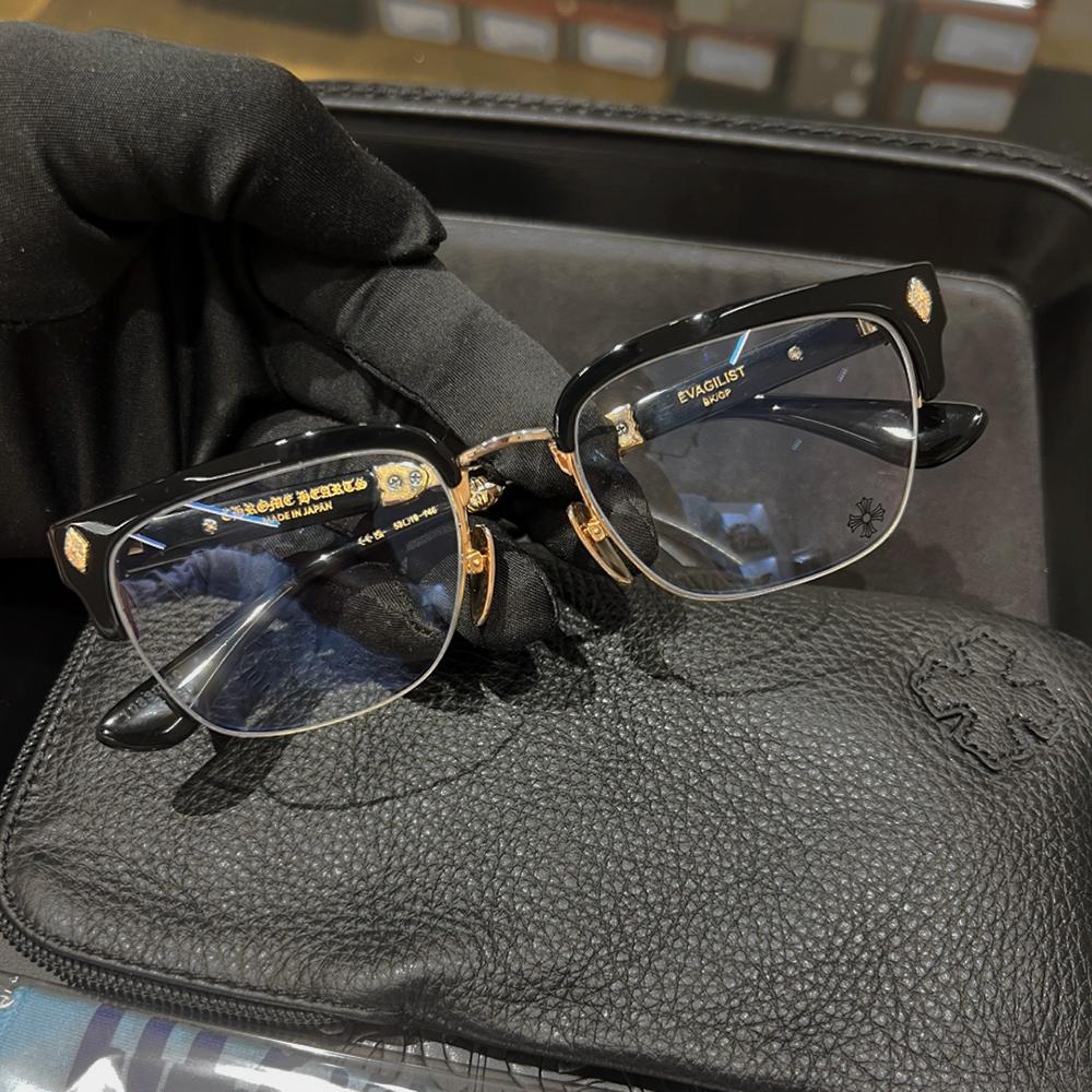 Chrome Hearts Black Gold-Tone Bonen Noisure II Eyeglasses