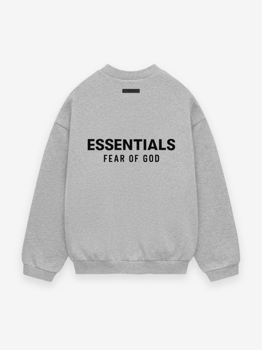 Fear of God Essentials Fleece Back Logo Crewneck Sweatshirt Black/Light Gray