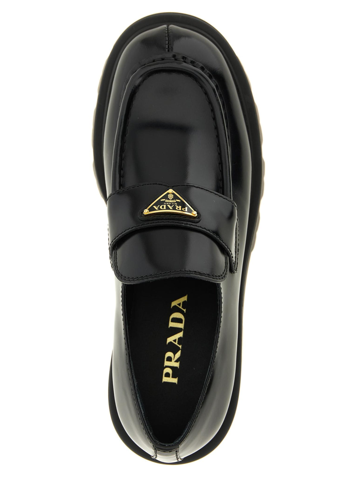 PRADA Black Leather Loafers