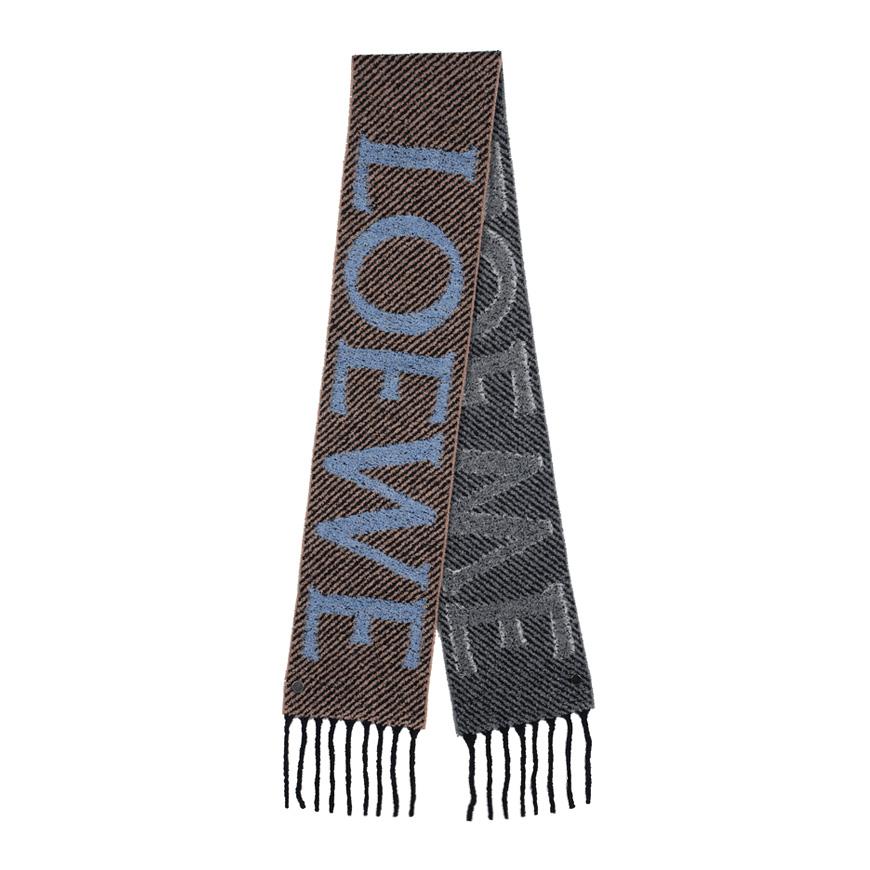 LOEWE Women’s Alpaca Wool Scarf Muffler Brown