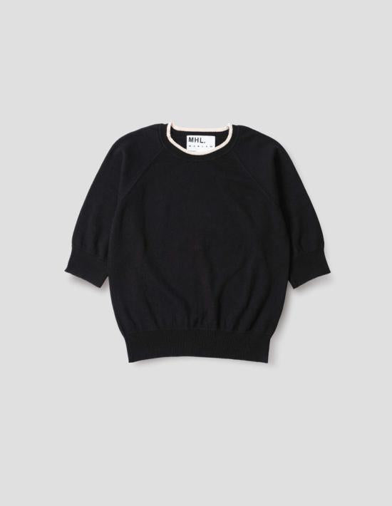 Margaret Howell Short Sleeve T-Shirt WHKN0527S26LCJ BLK BLACK DOM