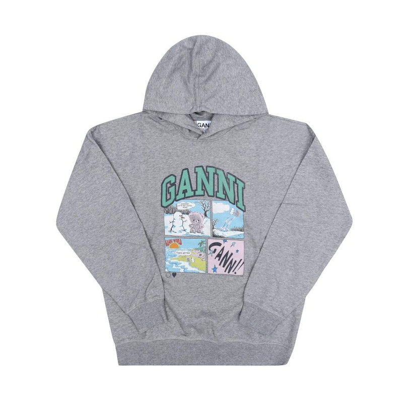 GANNI Isoli Bear Comic Logo Hoodie Sweatshirt Women’s A1060034 920