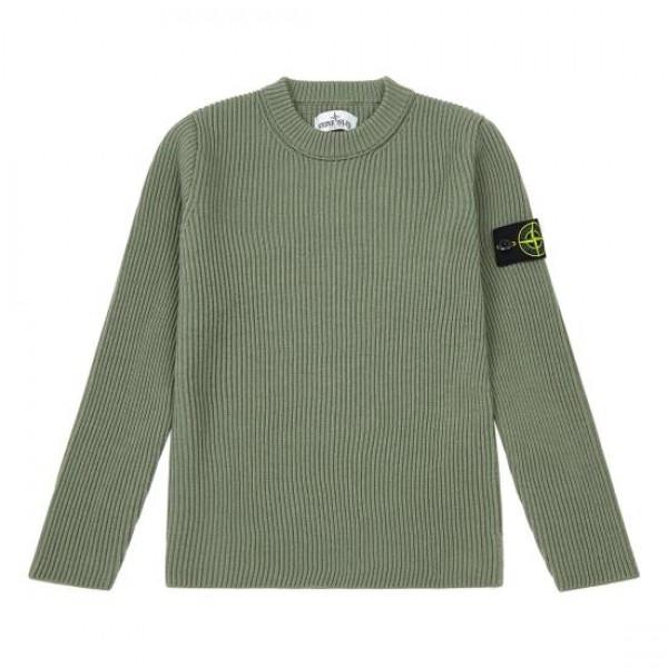 STONE ISLAND RWS Wool Rib Knit Crewneck Sweater V0055