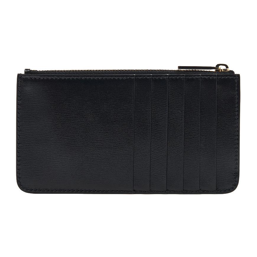 Ferragamo Gancini Leather Bifold Card Holder Black Red Women’s
